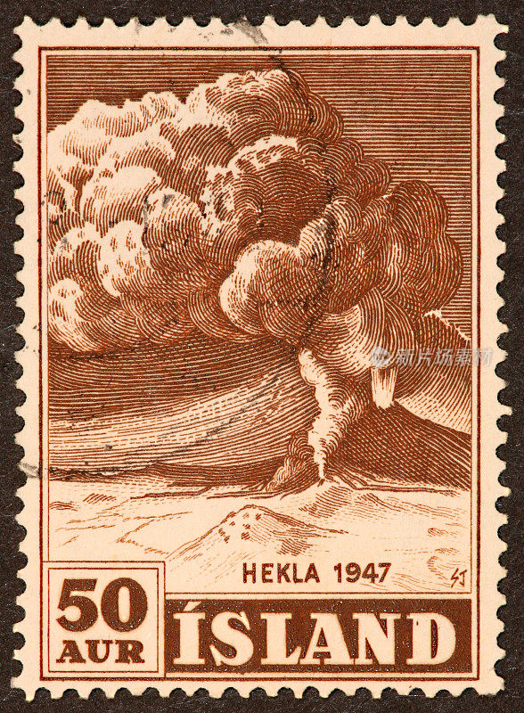 冰岛火山邮票，Hekla 1947